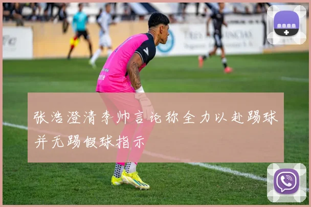 张浩澄清李帅言论称全力以赴踢球并无踢假球指示